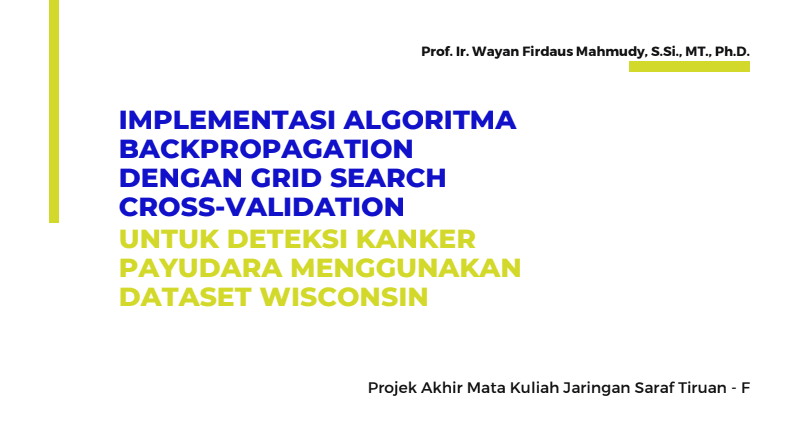 Breast Cancer Detection with Backpropagation