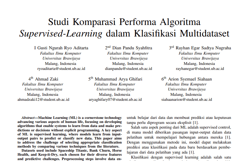 Supervised Learning Comparative Study